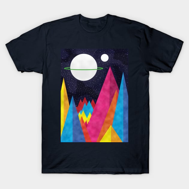 Space Landscape T-Shirt by Swadeillustrations